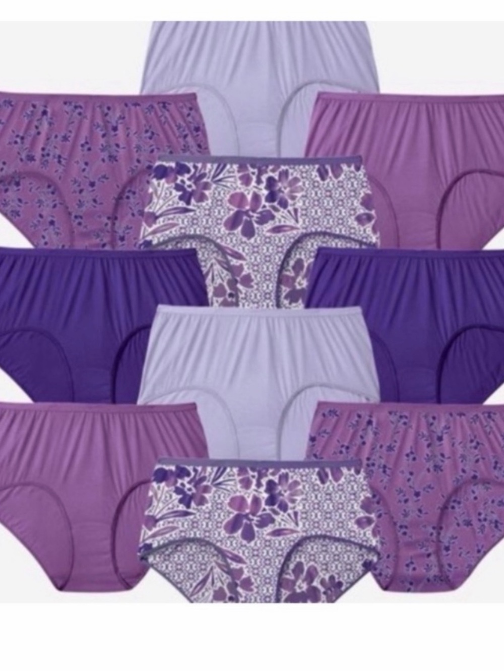 New 9 Pack Cotton Panties
Briefs
Plus size 4X 12 28/30
Comfort choice